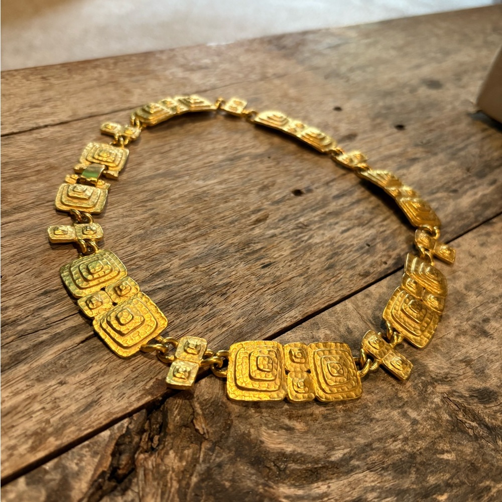 Modernist Egyptian Gold Vintage Necklace